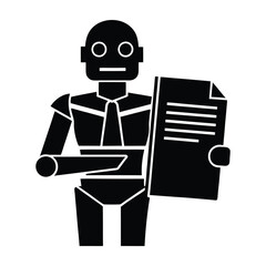 AI Powered Security Assistant Scanning Documents Silhouette for Digital Protection