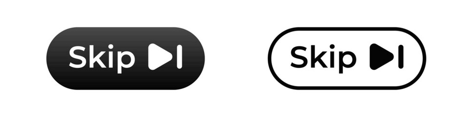 Two skip button icons designed with a play symbol for quick navigation on digital media players.