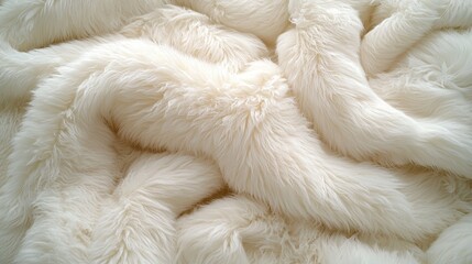 Cozy White Fur Blanket Texture