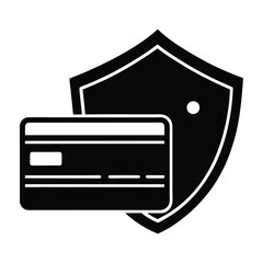 Credit Card Protected by Cybersecurity Measures Silhouette for Digital Finance