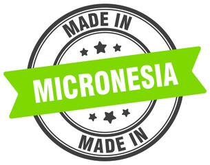 Made in Micronesia round sign. Made in Micronesia stamp.