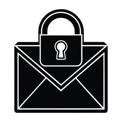 Encrypted Email Envelope with a Lock Silhouette for Secure Communication