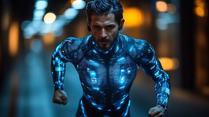 High performance fitness biohacking arena featuring advanced biometric analyzers dynamic exercise recovery devices and adaptive energy trackers for peak athletic performance