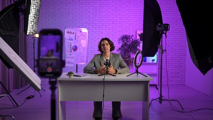 Engaging Digital Storytelling in a Modern Podcast Studio Environment With an Expert Influencer