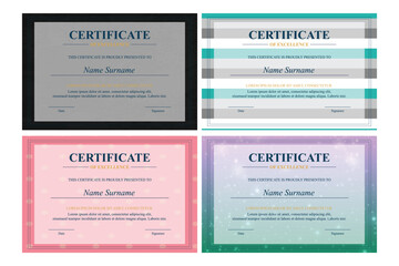 Four Achievement Certificate Designs