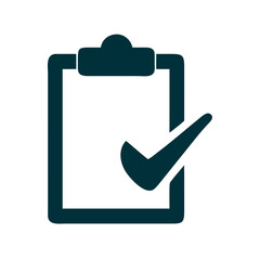 Clipboard with Checkmark Icon in Dark Teal for Notes and Task Organization
