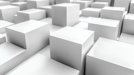 Abstract White Cube Pattern Background