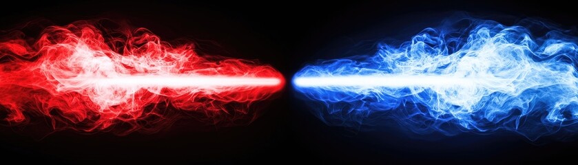 Red and blue energy clash; abstract background; digital art; website banner (1)