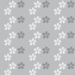 Minimalist Monochrome Floral Seamless Pattern