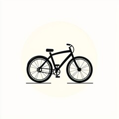 Obraz premium Icon of a Black Bicycle in Minimalist Style