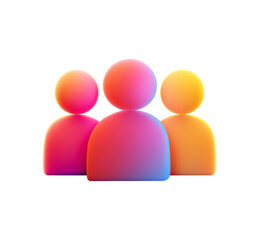 Team icon - 3D rendered user group PNG