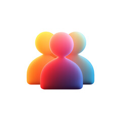 Users group or people icon - 3D rendered teamwork PNG