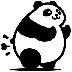 Silhouette of a panda farting