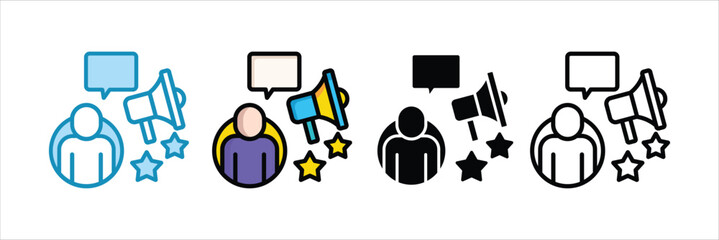 Influencer Marketing  Icon Set Multiple Collection
