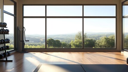 Modern Gym with Panoramic Views