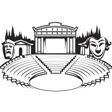 theater stage black and white clip art preview