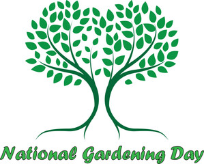 Obraz premium tree with green leaves.Gardening day logo