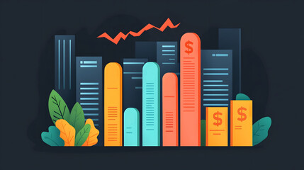 Eco-Friendly Investments and Sustainable Financial Growth Concept with Charts and Graphs
