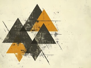 Distressed Geometric Arrangement with Triangular Composition Design