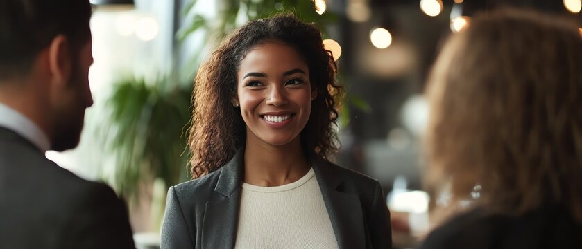 A polite greeting fosters a friendly work culture.