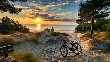 Sunset Beach Bicycle Ride: Serene Coastal Escape