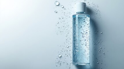 Refreshing Hand Sanitizer Gel Bottle with Water Droplets