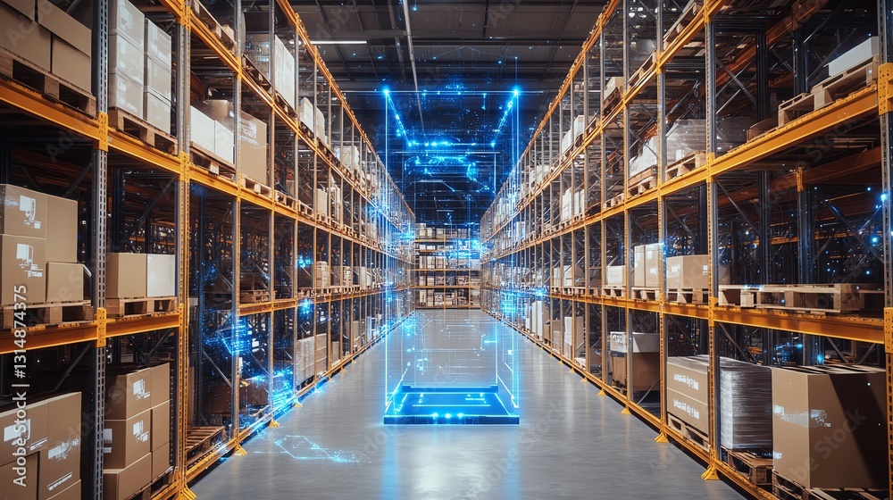 Poster ai-driven warehouse with automated inventory management