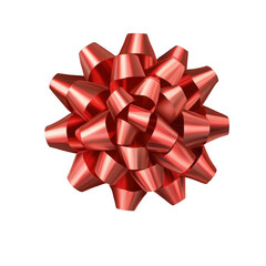 Bright Red Decorative Bow for Gift Wrapping and Celebration