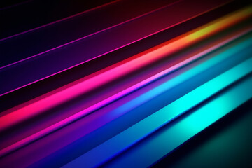 Fototapeta premium Vibrant abstract background with colorful gradient neon light stripes