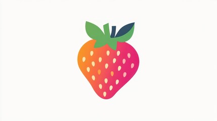 Single Vibrant Strawberry Illustration