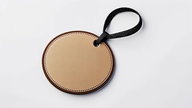 Blank Round Tag with Black String