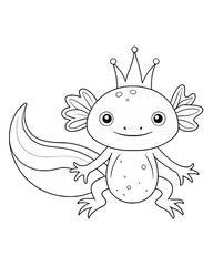 Axolotl coloring book far kids pages