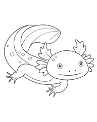 Axolotl coloring book far kids pages