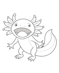 Axolotl coloring book far kids pages
