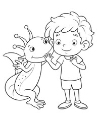 Axolotl coloring book far kids pages