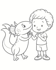 Axolotl coloring book far kids pages