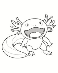 Axolotl coloring book far kids pages