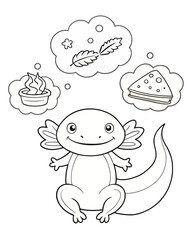 Axolotl coloring book far kids pages