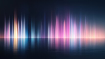 Colorful light reflections on calm water surface