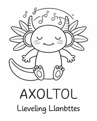 Axolotl coloring book far kids pages
