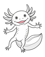 Axolotl coloring book far kids pages