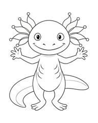 Axolotl coloring book far kids pages
