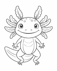 Axolotl coloring book far kids pages