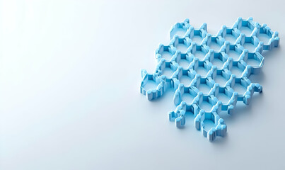 Blue Polymer Structure on Light Background - Abstract Design Element