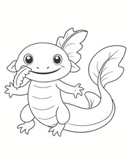 Axolotl coloring book far kids pages