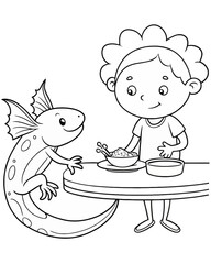 Axolotl coloring book far kids pages