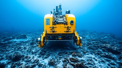 Robotic Submarine Exploring the Ocean Floor with Advanced Machinery