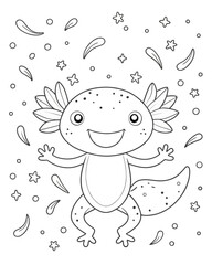 Axolotl coloring book far kids pages