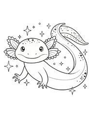 Axolotl coloring book far kids pages
