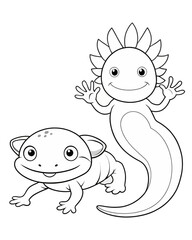 Axolotl coloring book far kids pages